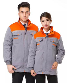 冬季灰色棉衣工作服定做