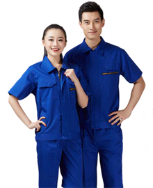 夏季藍色純棉工作服系列