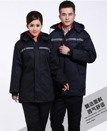 藏藍色棉衣工作服套裝