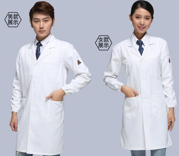 藍色防靜電工服大褂(圖4) 白色防靜電服男款和女款展示