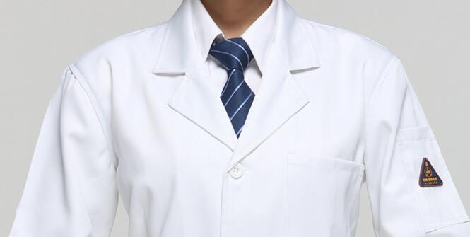 藍色防靜電工服大褂(圖5) 白色防靜電服領口圖片