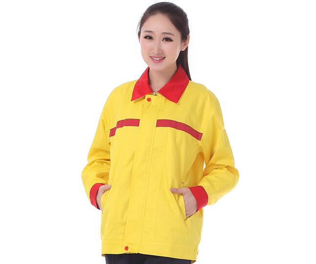 橘色工作服定制(圖1) 橘色工作服正面圖