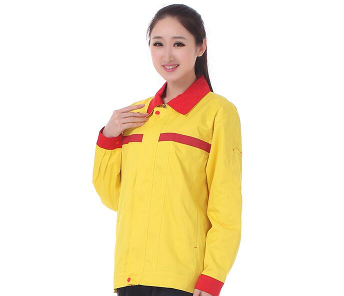 橘色工作服定制(圖2) 橘色工作服正面拼色