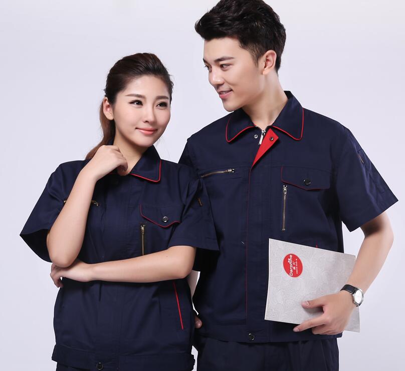 夏季工作服定制(圖1) 夏季工作服正面展示