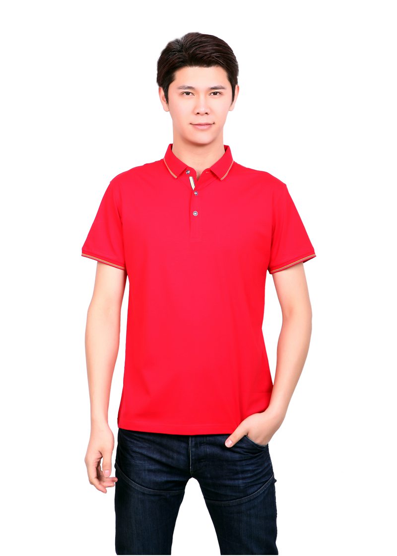 大紅色T恤正面展示