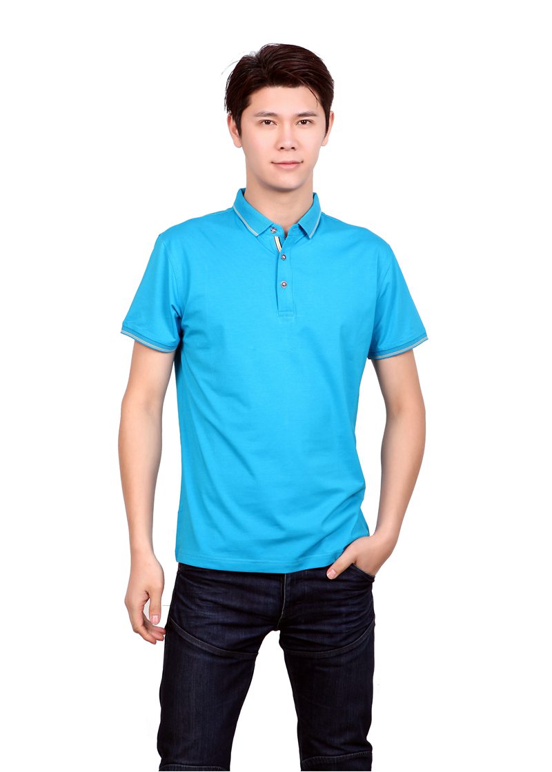 湖藍(lán)色T恤正面圖