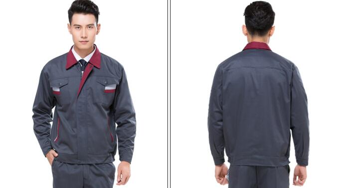 滌棉工作服廠家(圖2) 灰色滌棉工作服