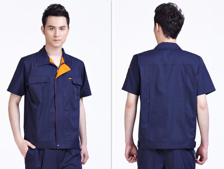 夏季員工訂做工作服款式圖片(圖3) 夏季藍色工作服