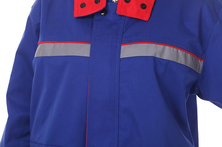 夏季半袖工作服 石油防靜電工作服(圖4) 工作服領口細節