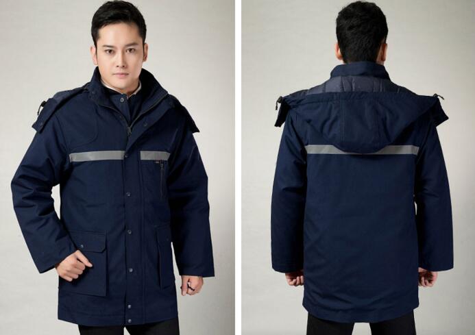 藏藍(lán)色棉衣工作服(圖3) 棉衣工作服前后圖