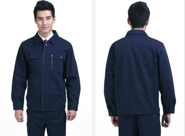 經典純棉長袖工作服廠家定做(圖3) 純棉工作服背面