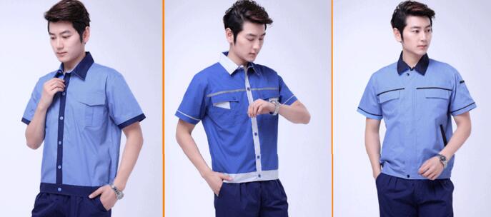 淺藍色純棉半袖工作服(圖2) 純棉工作服顏色