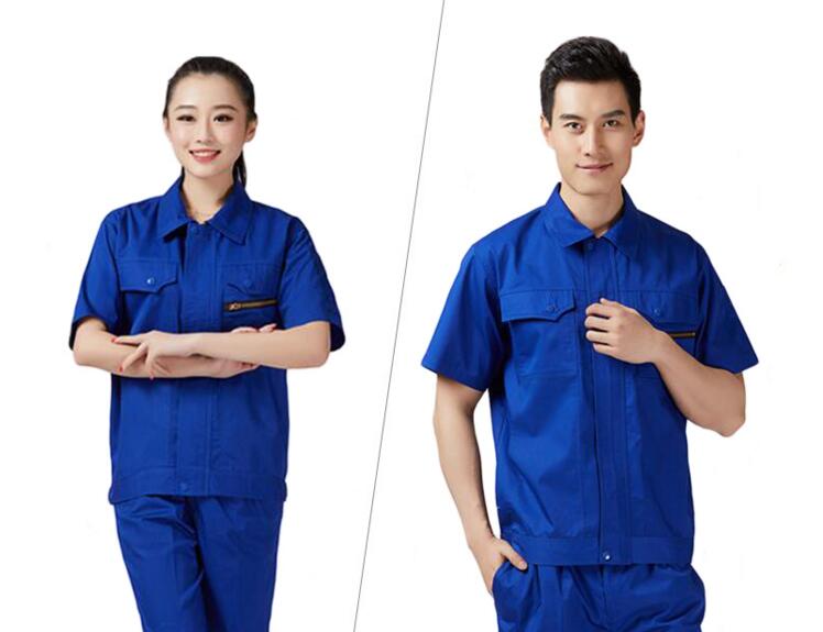 夏季藍(lán)色純棉工作服系列(圖3) 藍(lán)色純棉工作服款式3