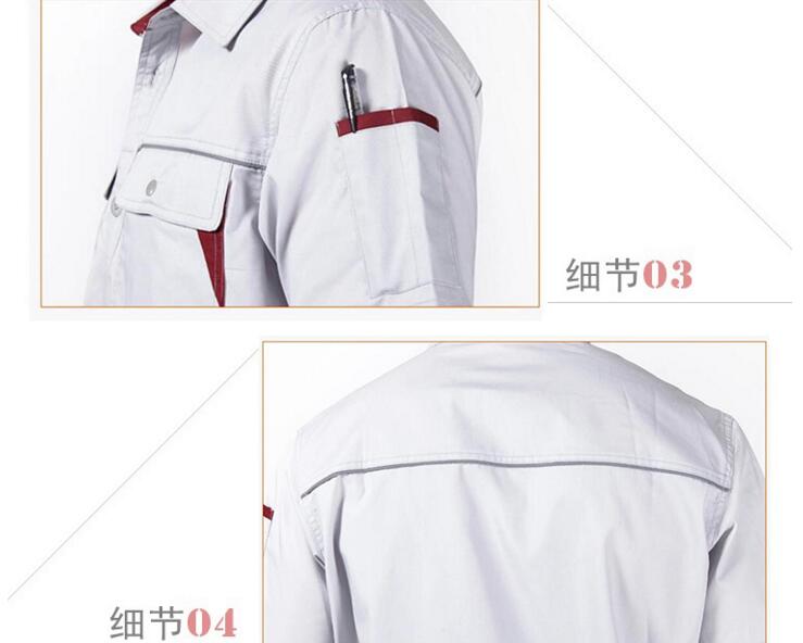 夏季銀灰色滌棉工服款式圖(圖5) 工服袖口后背圖片