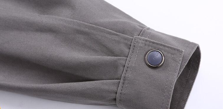 藍(lán)色長(zhǎng)袖滌棉工服訂做套裝(圖7) 灰色工服袖口工藝