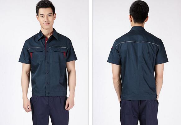 深藍色半袖工服款式(圖3) 草綠色趕款式3