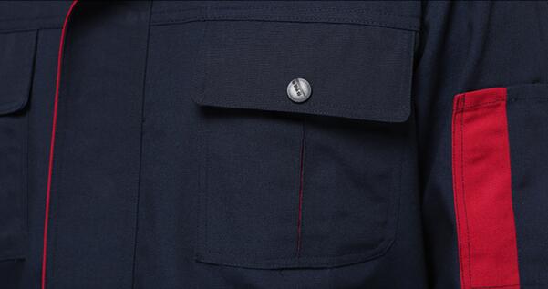 灰色春秋工服定做款式圖(圖5) 工服門襟工藝