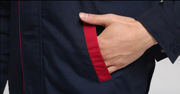 灰色春秋工服定做款式圖(圖6) 高的口袋設計圖