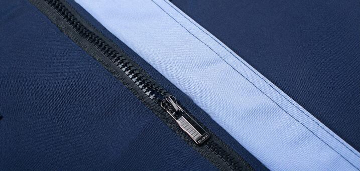 純棉長袖工作服款式圖片(圖6) 工服門襟拉鎖工藝