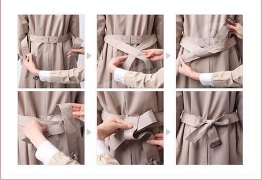 風衣蝴蝶結的系法和風衣腰帶系法圖解