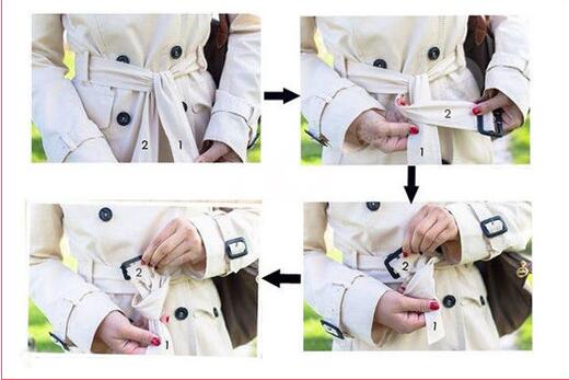 風衣蝴蝶結的系法和風衣腰帶系法圖解(圖3)