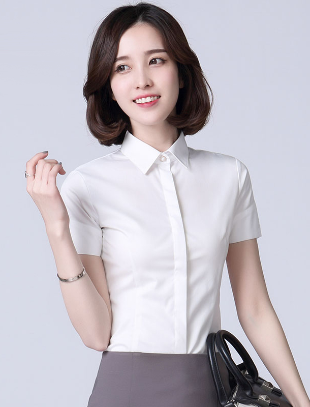 時尚款白色女襯衫(圖1) 時尚款白色女襯衫(圖1)