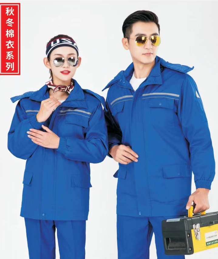 中長(zhǎng)款反光條工作服(圖1)