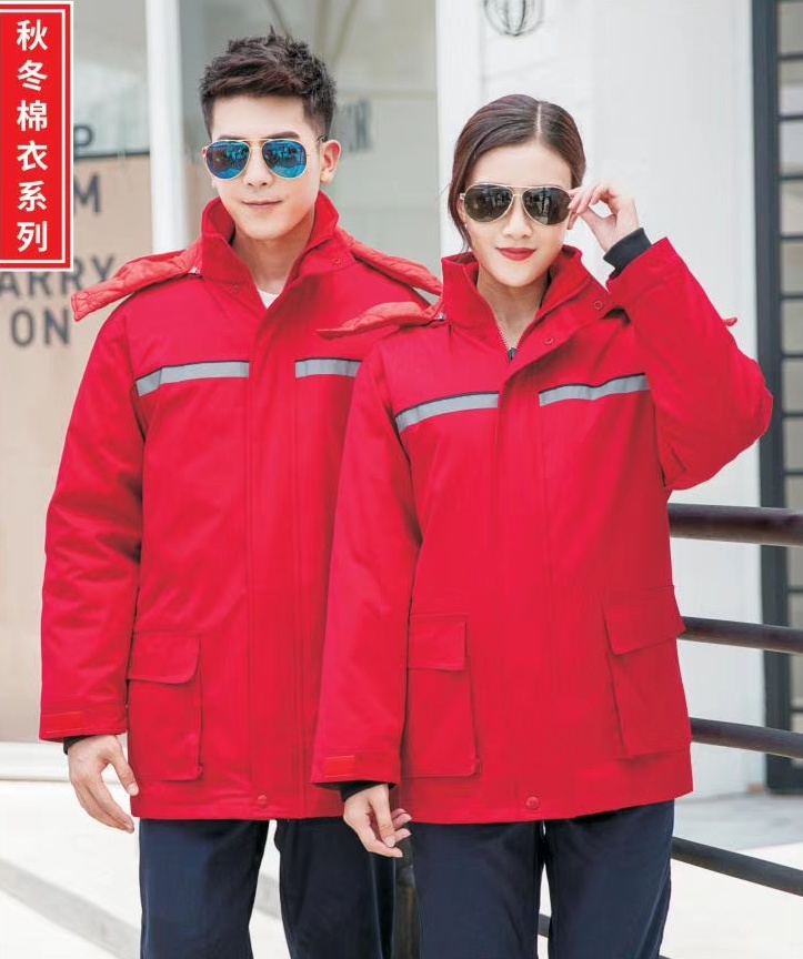 紅色加油站棉服工作服(圖1)