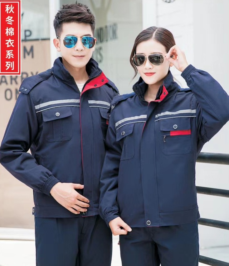 藏藍色棉衣工作服款式(圖1) 藏藍色棉衣工作服款式(圖1)